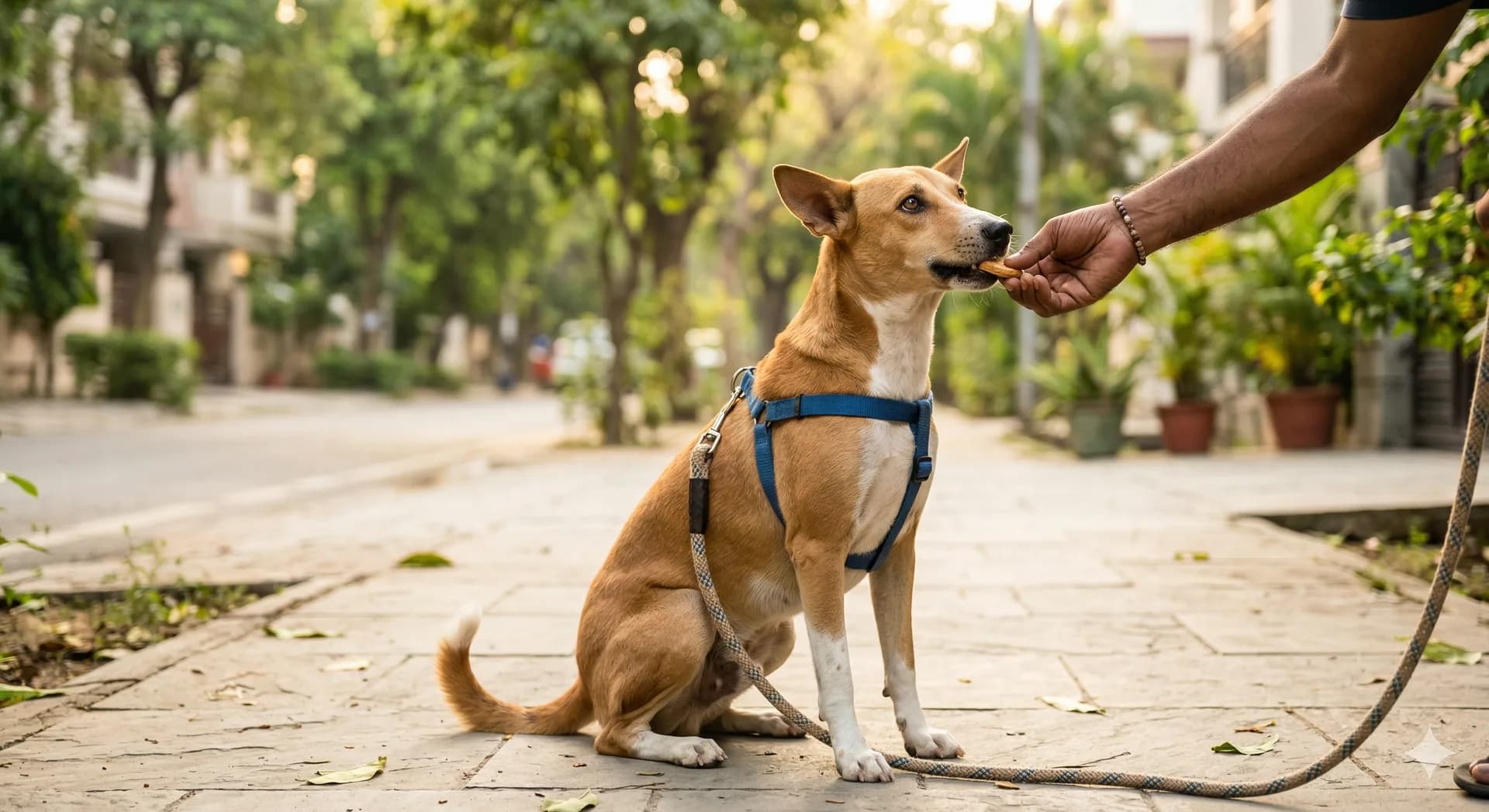 Indian stray dog ready for adoption