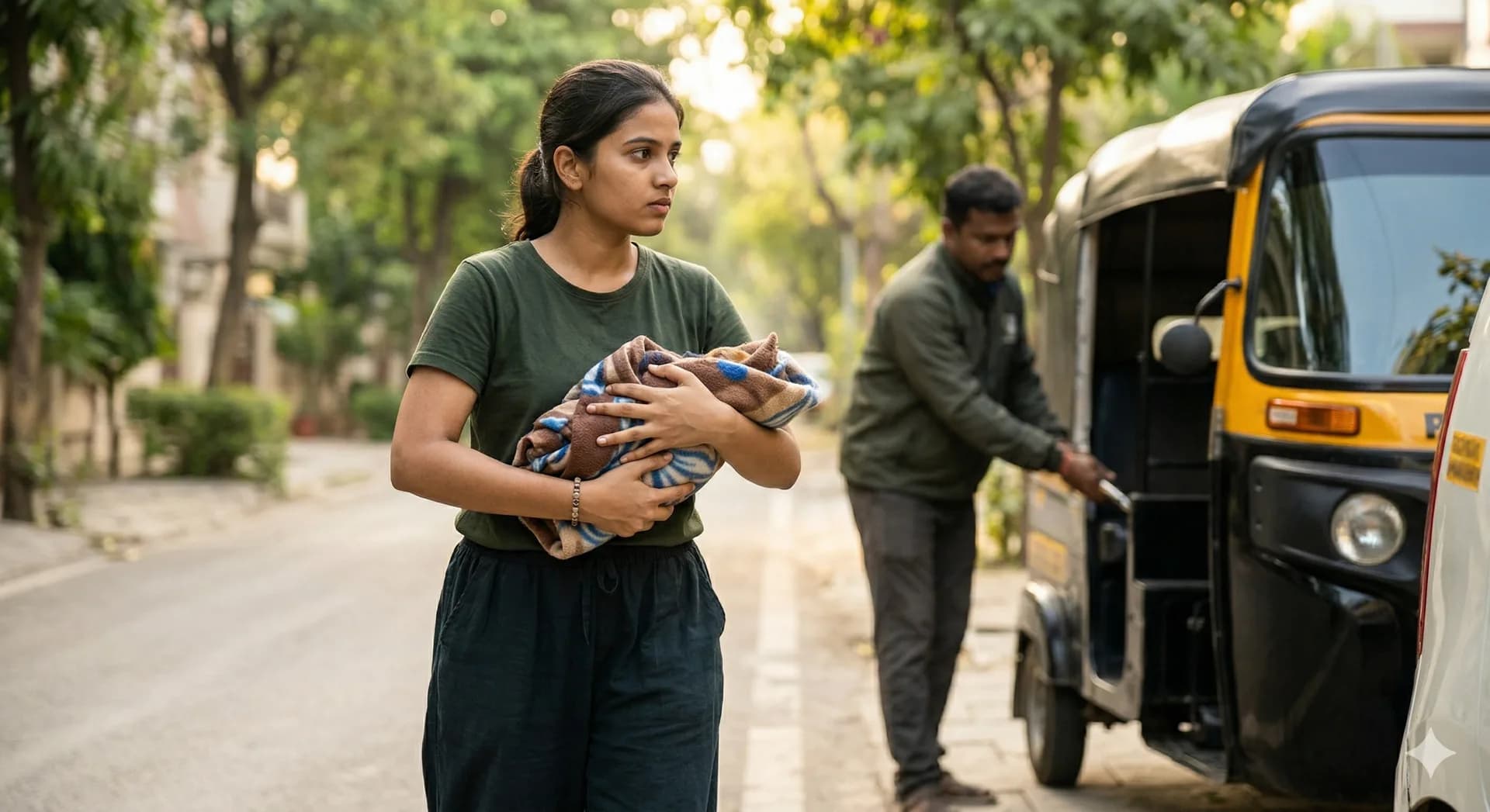 Injured Indian stray animal being rescued