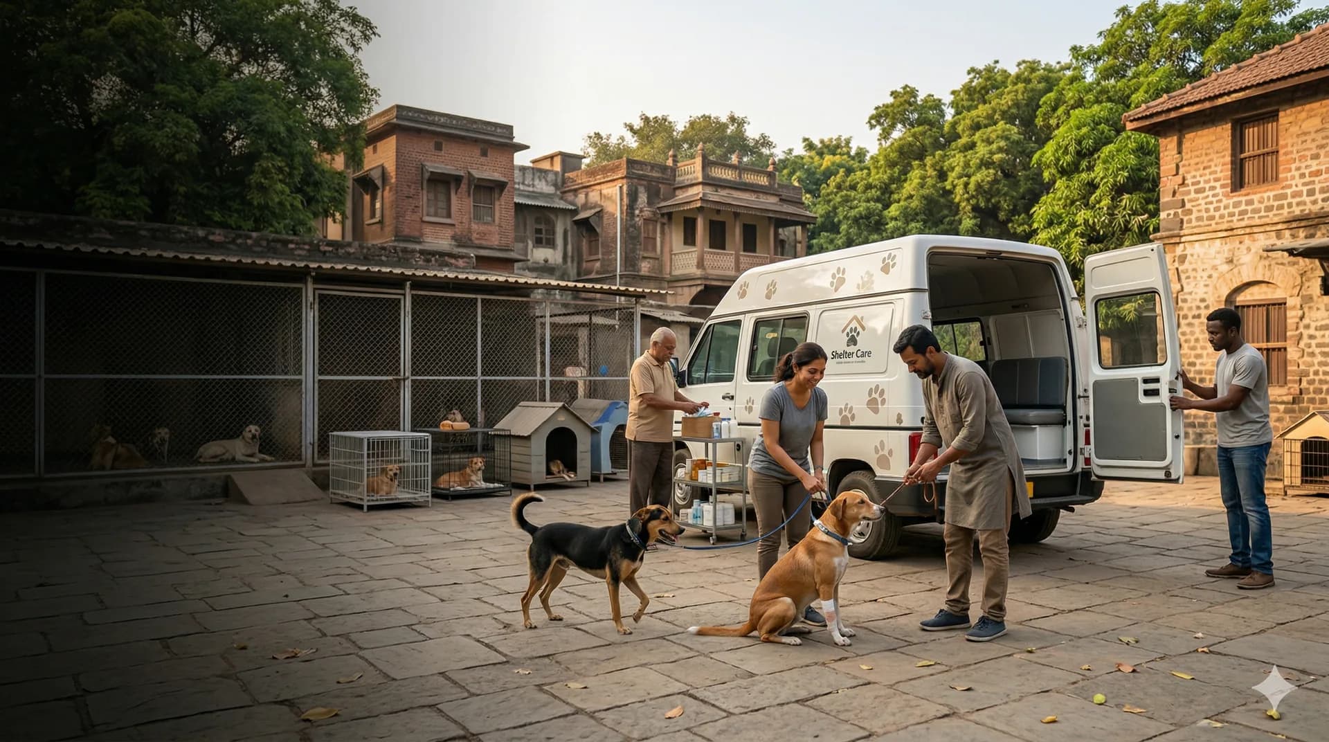 Volunteers and community helping animals as part of a coordinated rescue network